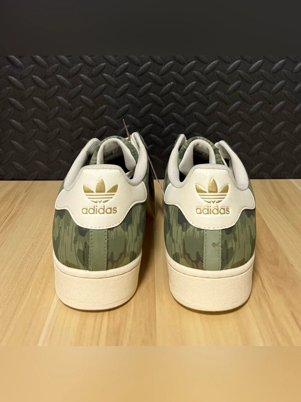 adidas Superstar ADV Camo Green Cream White Skate Shoes KI5142 Mens Size 13